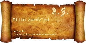 Milin Zaránd névjegykártya
